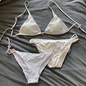 White bikini with two bottoms